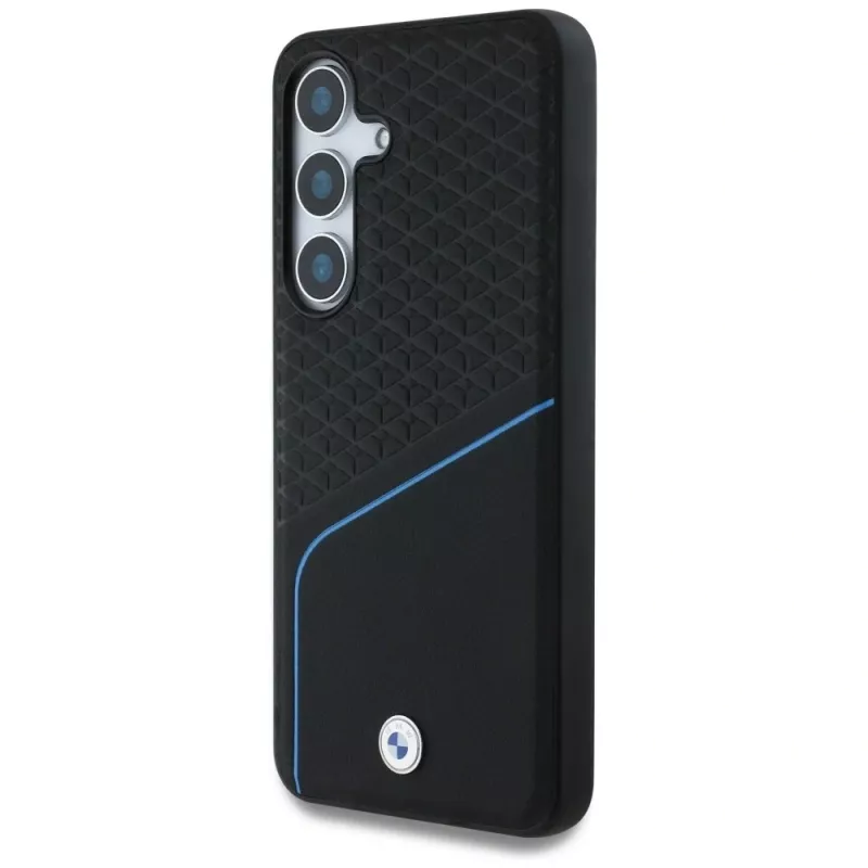 BMW Leder-TEXTURED en Glatt MagSafe Case voor Samsung Galaxy S25 zwart