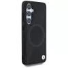 BMW Leder-Halbtextur MagSafe Case voor Samsung Galaxy S25 zwart