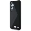 BMW Leather Oversized Stripes MagSafe Case voor Samsung Galaxy S25 zwart
