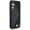 BMW Leather Oversized Stripes MagSafe Case voor Samsung Galaxy S25 zwart