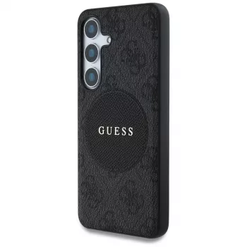 Guess 4G Round Patch Classic Logo MagSafe Case voor Samsung Galaxy S25+ (zwart)