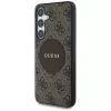 Guess 4G Round Patch Classic Logo MagSafe Case voor Samsung Galaxy S25+ (bruin)