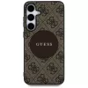 Guess 4G Round Patch Classic Logo MagSafe Case voor Samsung Galaxy S25+ (bruin)