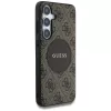 Guess 4G Round Patch Classic Logo MagSafe Case voor Samsung Galaxy S25+ (bruin)
