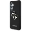 Guess Grained Big 4G Logo Small Classic Logo Back Cover voor Samsung Galaxy S25, zwart
