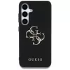 Guess Grained Big 4G Logo Small Classic Logo Back Cover voor Samsung Galaxy S25, zwart