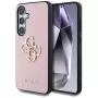 Guess Grained Big 4G Logo Small Classic Logo Back Cover Case voor Samsung Galaxy S25 roze