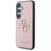 Guess Grained Big 4G Logo Small Classic Logo Back Cover Case voor Samsung Galaxy S25 roze
