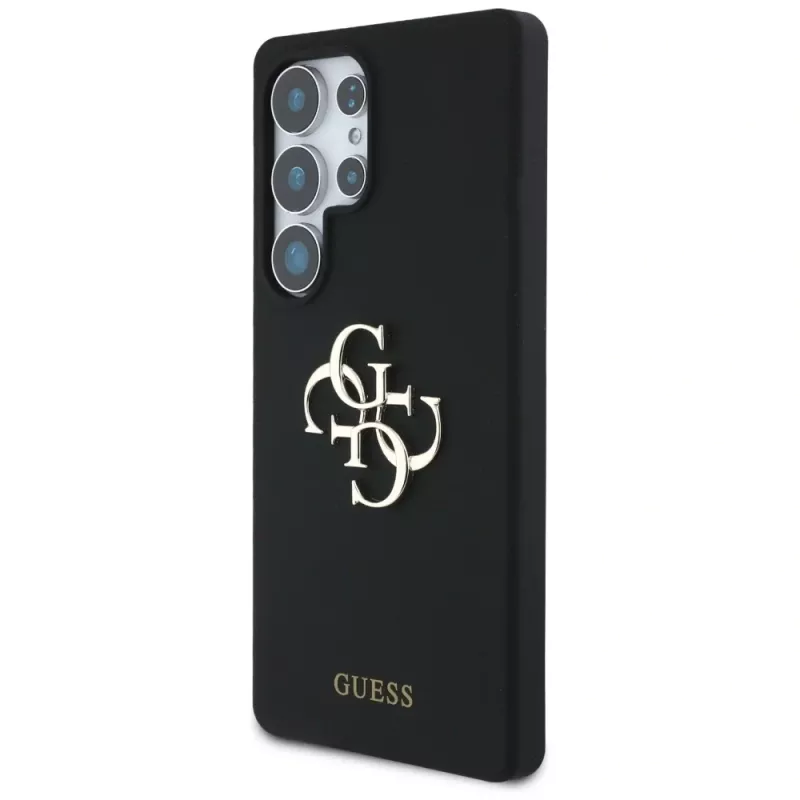 Guess Silicone Big 4G Logo Bottom Script Case voor Samsung Galaxy S25 Ultra - zwart