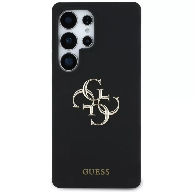 Guess Silicone Big 4G Logo Bottom Script Case voor Samsung Galaxy S25 Ultra - zwart