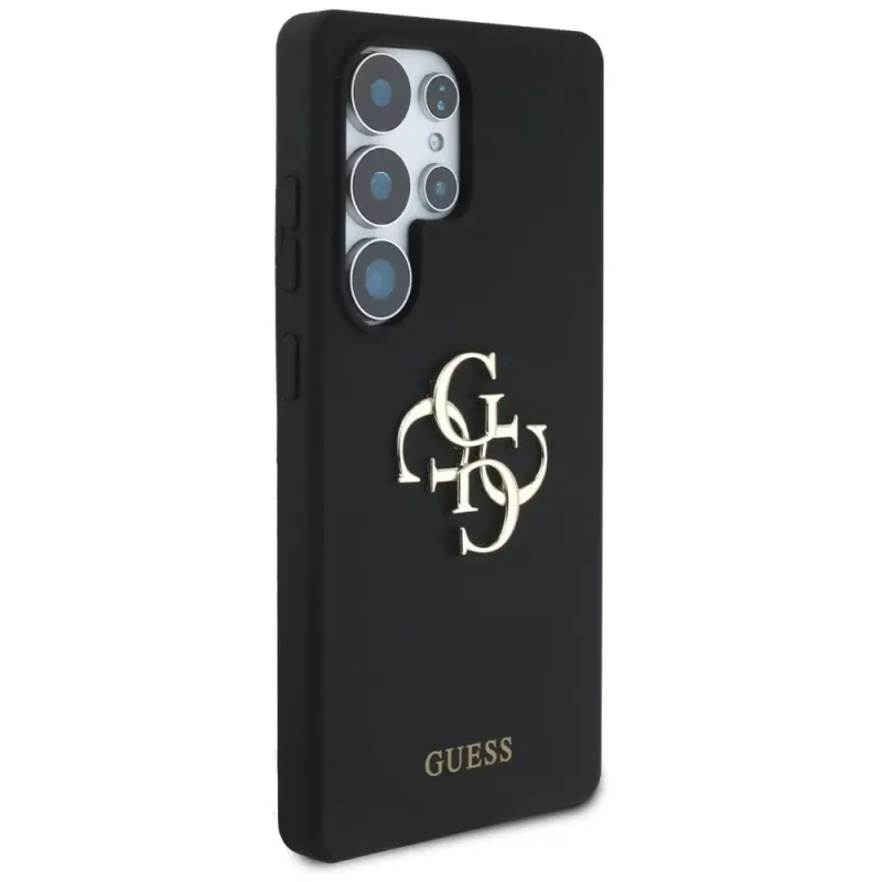 Guess Silicone Big 4G Logo Bottom Script Case voor Samsung Galaxy S25 Ultra - zwart