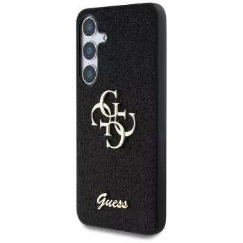 Guess Fixed Glitter Big 4G Metal Logo Case voor Samsung Galaxy S25 (zwart)