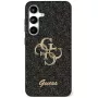Guess Fixed Glitter Big 4G Metal Logo Case voor Samsung Galaxy S25+ (zwart)