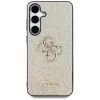 Guess Fixed Glitter Big 4G Metal Logo Back Cover voor Samsung Galaxy S25 - goud