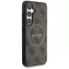 Guess Leather 4G Colored Ring Classic Logo MagSafe Case voor Samsung Galaxy S25 (bruin)