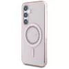 Guess Rhinestones Printed Classic Logo MagSafe Case voor Samsung Galaxy S25 (roze)