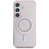 Guess Rhinestones Printed Classic Logo MagSafe Case voor Samsung Galaxy S25 (roze)