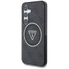 Guess 4G Glitter Triangle Buttons MagSafe Case voor Samsung Galaxy S25, zwart