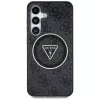 Guess 4G Glitter Triangle Buttons MagSafe Case voor Samsung Galaxy S25, zwart