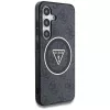 Guess 4G Glitter Triangle Buttons MagSafe Case voor Samsung Galaxy S25, zwart