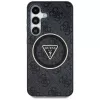 Guess 4G Glitter Triangle Buttons MagSafe Case voor Samsung Galaxy S25+ (zwart)