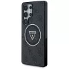 Guess 4G Glitter Triangle Buttons MagSafe Case voor Samsung Galaxy S25 Ultra zwart