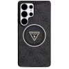 Guess 4G Glitter Triangle Buttons MagSafe Case voor Samsung Galaxy S25 Ultra zwart