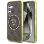 Guess 4G Glitter Triangle Buttons MagSafe Case voor Samsung Galaxy S25 (bruin)