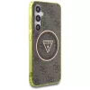 Guess 4G Glitter Triangle Buttons MagSafe Case voor Samsung Galaxy S25 (bruin)