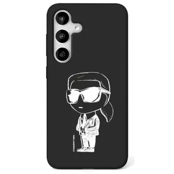 Karl Lagerfeld Silicone Graffiti Ikonik Printed Logo MagSafe Case voor Samsung Galaxy S25 zwart