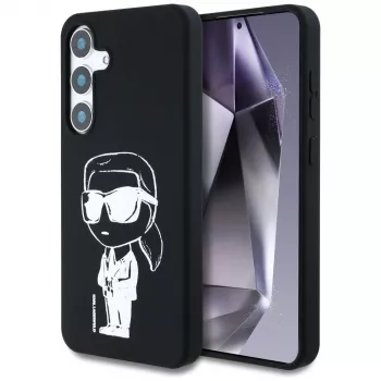 Karl Lagerfeld Silicone Graffiti Ikonik Printed Logo MagSafe Case voor Samsung Galaxy S25 zwart