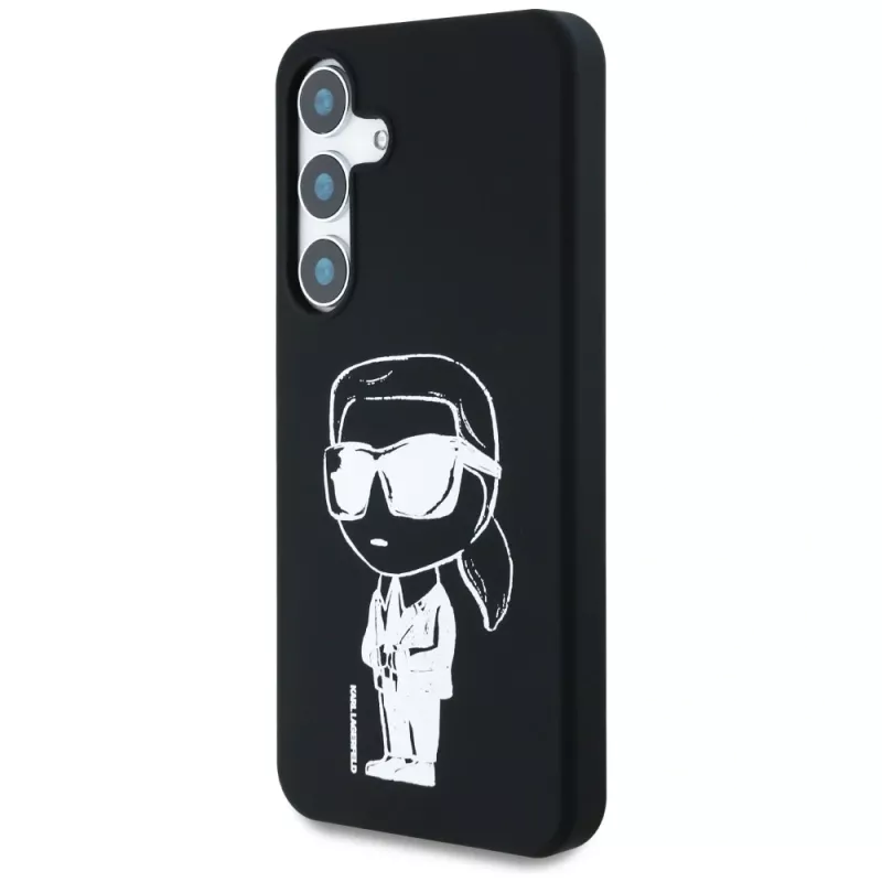 Karl Lagerfeld Silicone Graffiti Ikonik Printed Logo MagSafe Case voor Samsung Galaxy S25 zwart