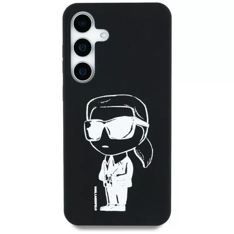 Karl Lagerfeld Silicone Graffiti Ikonik Printed Logo MagSafe Case voor Samsung Galaxy S25 zwart
