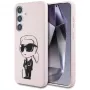 KARL LAGERFELD Silicone Graffiti Ikonik Printed Logo MagSafe Case voor Samsung Galaxy S25 - roze