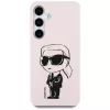 KARL LAGERFELD Silicone Graffiti Ikonik Printed Logo MagSafe Case voor Samsung Galaxy S25 - roze