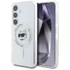 Karl Lagerfeld Button Choupette Head Printed Logo MagSafe Case voor Samsung Galaxy S25 wit