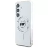 Karl Lagerfeld Button Choupette Head Printed Logo MagSafe Case voor Samsung Galaxy S25 wit