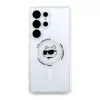 Karl Lagerfeld Button Choupette Head Printed Logo MagSafe Case voor Samsung Galaxy S25 Ultra wit