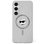 Karl Lagerfeld Button Choupette Head Printed Logo MagSafe Case voor Samsung Galaxy S25, zwart