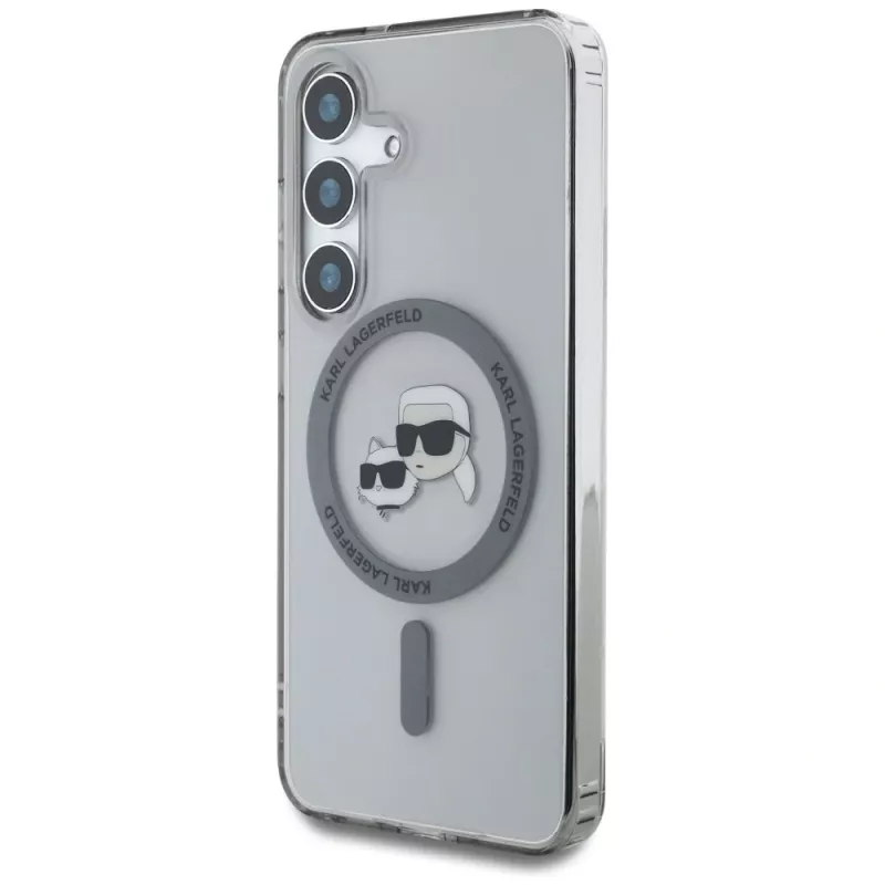 Karl Lagerfeld Button Karl & Choupette Heads Printed Logo MagSafe Case Samsung Galaxy S25 Plus zwart