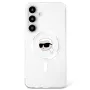 KARL LAGERFELD Button Karl Head Printed Logo MagSafe Case voor Samsung Galaxy S25, wit