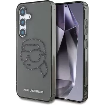Karl Lagerfeld Rhinestones Karl Head Logo-hoesje voor Samsung Galaxy S25 (zwart)