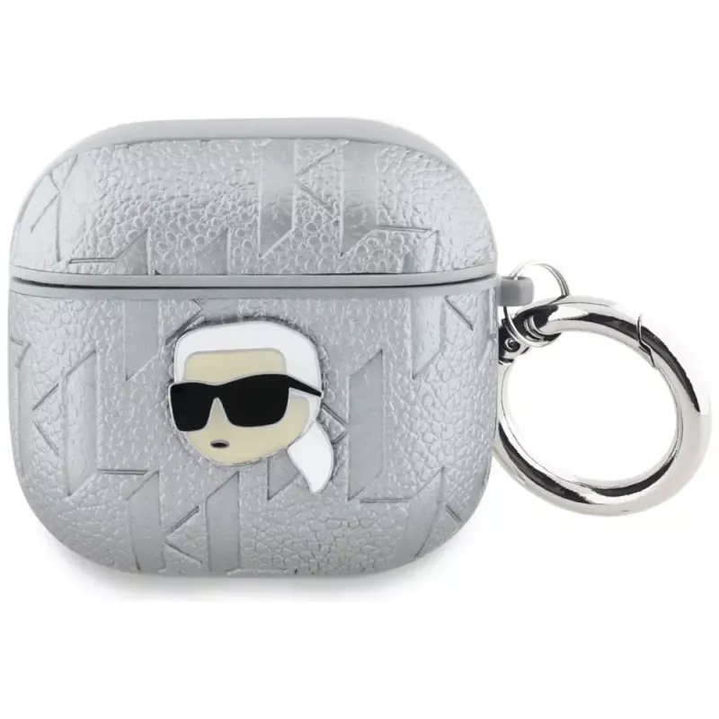 Karl Lagerfeld Monogram Karl Head-hoesje voor AirPods 4 (zilver)