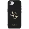Guess Grained Big 4G Logo Small Classic Logo Telefoonhoesje voor iPhone 16e (zwart)