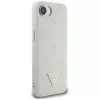 Guess Grained Hot Stamp Peony Triangle Logo MagSafe-hoesje voor iPhone 16e (beige)