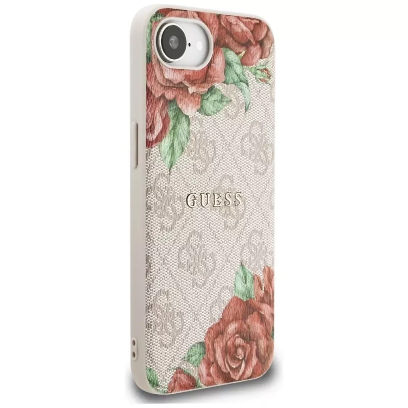 Guess 4G Flowers Print MagSafe-hoesje voor iPhone 16e / 17e roze