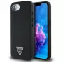 Guess Grained Triangle MagSafe-hoesje voor iPhone 16e (zwart)