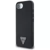 Guess Grained Triangle MagSafe-hoesje voor iPhone 16e (zwart)