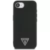 Guess Grained Triangle MagSafe-hoesje voor iPhone 16e (zwart)