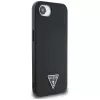 Guess Grained Triangle MagSafe-hoesje voor iPhone 16e (zwart)